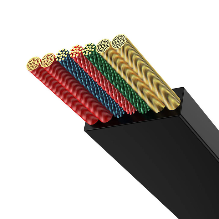 Baseus Bright Mirror 2 zwijany kabel przewód 3w1 USB Typ C - micro USB + Lightning + USB Typ C 3.5A 1.1m czarny (CAMJ010201)