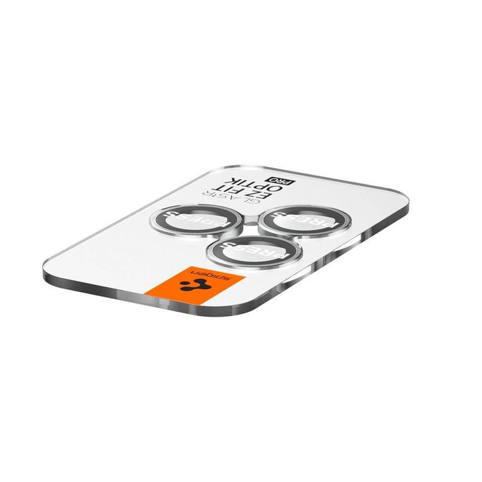 OSŁONA APARATU SPIGEN OPTIK.TR ”EZ FIT”  2-PACK IPHONE 14 PRO / MAX /15 PRO / MAX / 16 PRO / MAX / 17 PRO / MAX SILVER