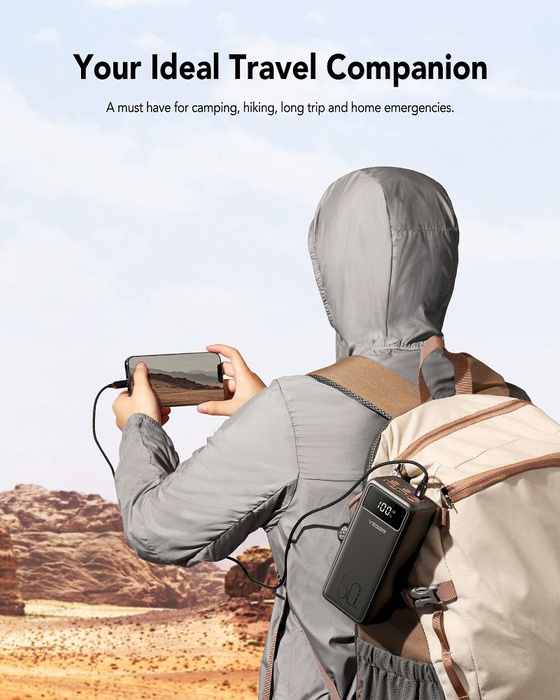 VEGER powerbank 50000 mAh PD QC3.0 5A 22,5W Tank Lite (W5001) czarny