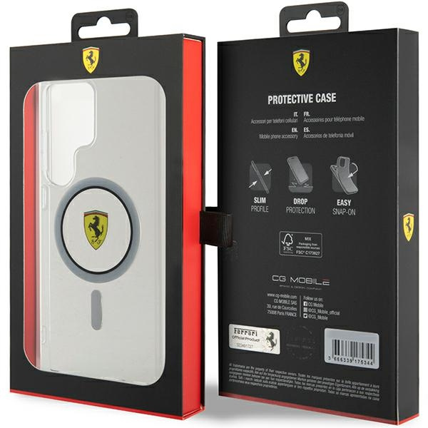 Etui Ferrari FEHMS24LU3CLK S24 Ultra S928 czarny/black hardcase IML Transp Inner Circle Line MagSafe Case