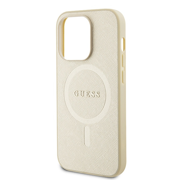Etui Guess GUHMP15XPSAHMCB iPhone 15 Pro Max 6.7" złoty/gold hardcase Saffiano MagSafe Case
