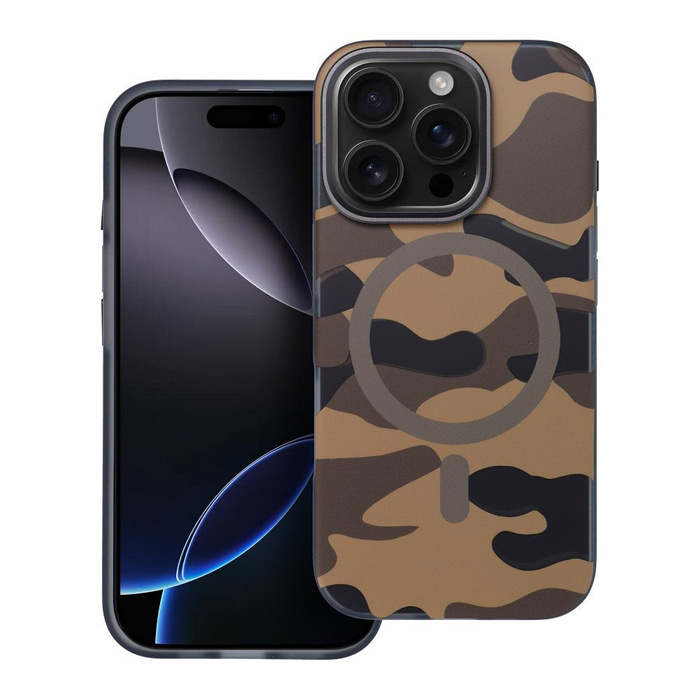 Etui na iPhone 16 PRO Forcell F-Protect Levels Dual Layer 4D technology zgodny z MagSafe Military Drop-Test desert camo