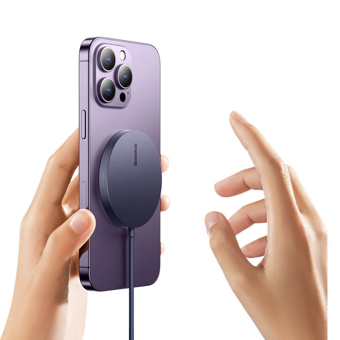 Baseus Simple Mini3 ładowarka magnetyczna MagSafe Qi 15W fioletowa 