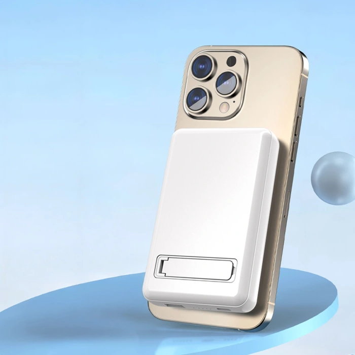 Powerbank Dudao K14S+ 10000mAh 20W USB-A / USB-C / MagSafe z podstawką - biały