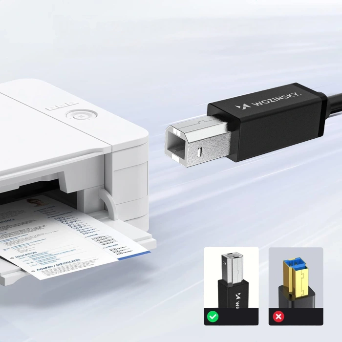 Kabel Wozinsky WKDDY3S USB-B - USB-A 480Mb/s 2m - czarny