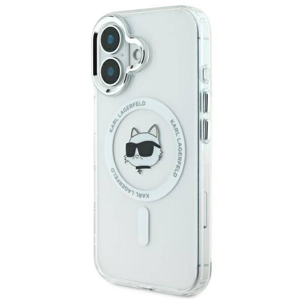 Etui Karl Lagerfeld iPhone 16 Plus 6.7" biały/white hardcase IML Metal Choupette Head MagSafe