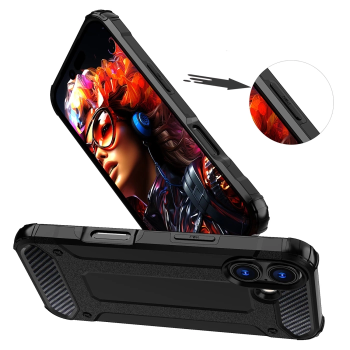 Etui Hybrid Armor iPhone 17 Pancerne Czarne