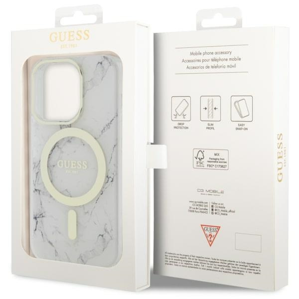 Etui Guess GUHMP14XPCUMAH iPhone 14 Pro Max 6.7" biały/white hardcase Marble MagSafe Case