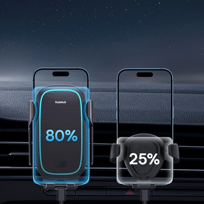 Uchwyt samochodowy z ładowarką Baseus MilkyWay Pro 15W (czarny)