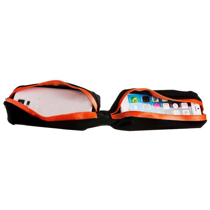 Pasek do biegania nerka podwójna saszetka do telefonu czarny