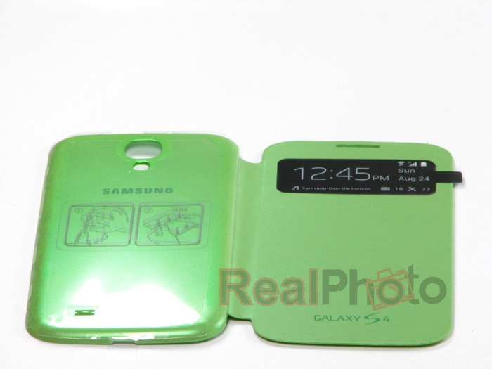 Futerał SAMSUNG Galaxy S4 SIV I9500 I9505 Etui Flip S-VIEW EF-CI950BWEG Zielony