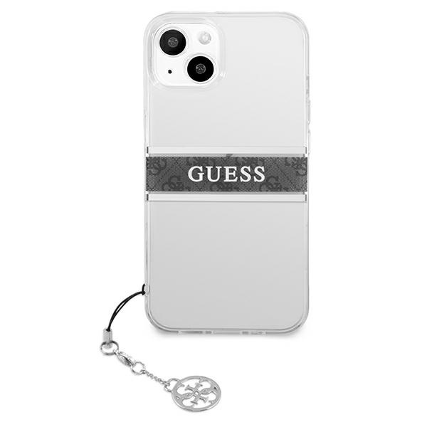 Etui GUESS Apple iPhone 13 Mini 4G Grey Strap Charm Bezbarwny Hardcase