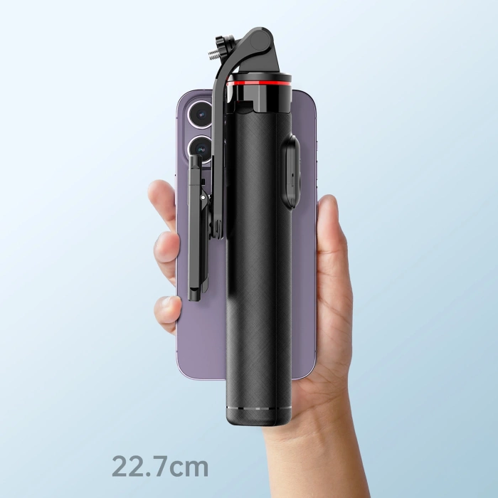 Selfie stick teleskopowy Statyw Wozinsky 1.3m z uchwytem na telefon Czarny