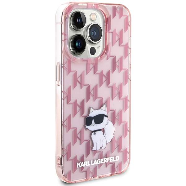 Etui Karl Lagerfeld KLHCP15XHNCMKLP iPhone 15 Pro Max 6.7" różowy/pink hardcase Monogram Choupette Case