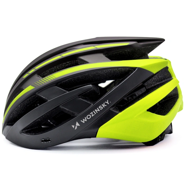 Kask rowerowy MTB Wozinsky z tylną lampką USB M - czarno-żółty