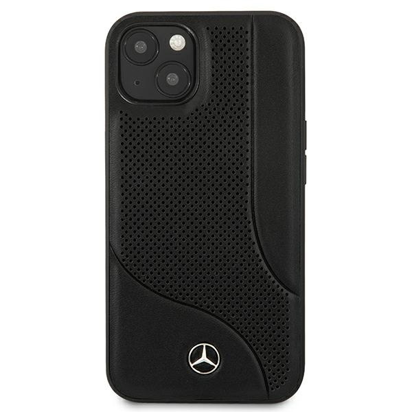 Etui MERCEDES Apple iPhone 13 Mini Leather Perforated Area Czarny Hardcase