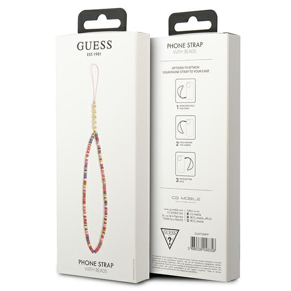 Zawieszka GUESS Phone Strap Heishi Beads Wielokolorowy Różowy