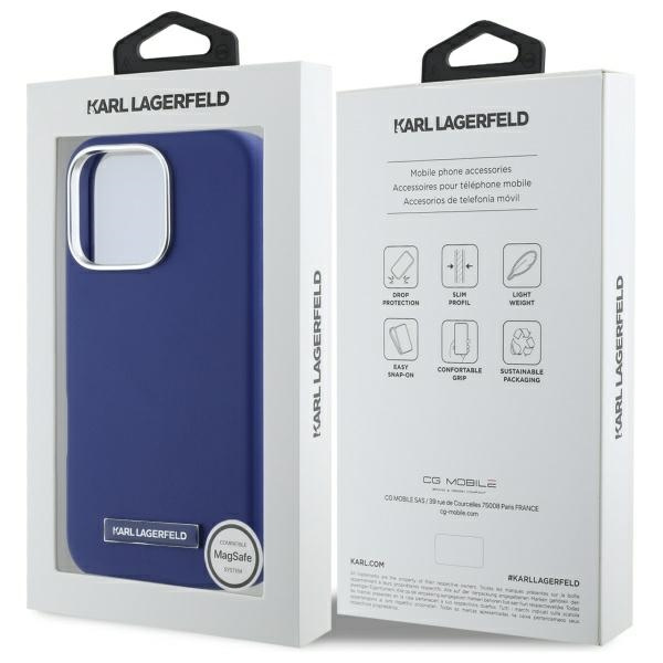 Etui Karl Lagerfeld iPhone 16 Pro Max 6.9" niebieski/blue hardcase FW Metal Plate MagSafe