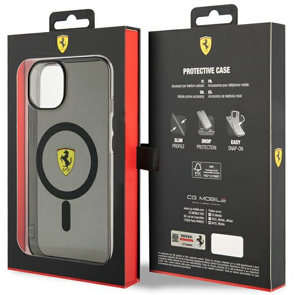 Etui Ferrari FEHMP14SURKK iPhone 14 6,1" czarny/black hardcase Translucent Magsafe Case