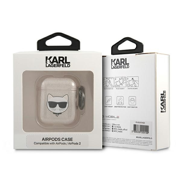 Etui KARL LAGERFELD Apple AirPods Glitter Choupette Złoty Case