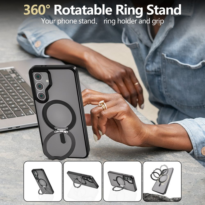 Etui TECH-PROTECT MAGRING MAGSAFE GALAXY S24 FE MATTE BLACK