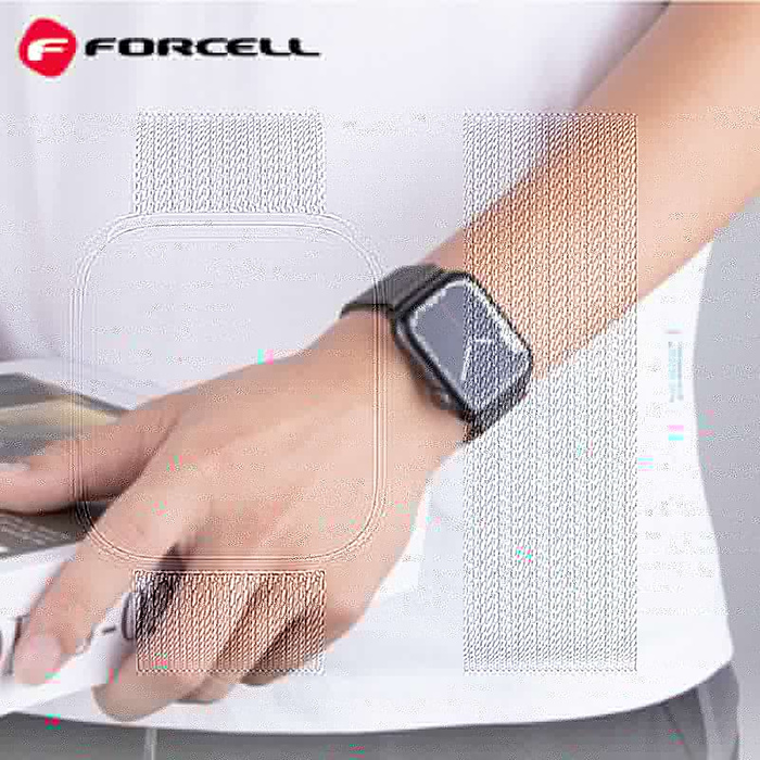 Pasek do Apple Watch Forcell F-Design FA03 magnetyczny stal 38 / 40 / 41 mm srebrny