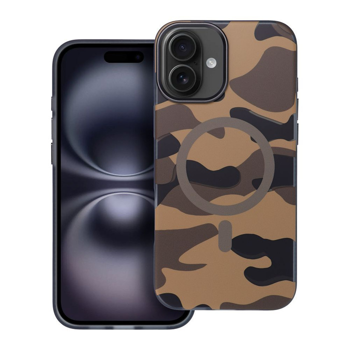 Etui na iPhone 16 PRO Forcell F-Protect Levels Dual Layer 4D technology zgodny z MagSafe Military Drop-Test desert camo
