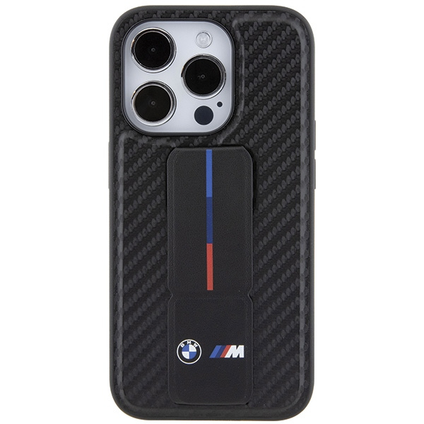 Etui Bmw Bmhcp15lgspcck Iphone 15 Pro 6.1" Czarny/black Hardcase Grip Stand Smooth & Carbon Case