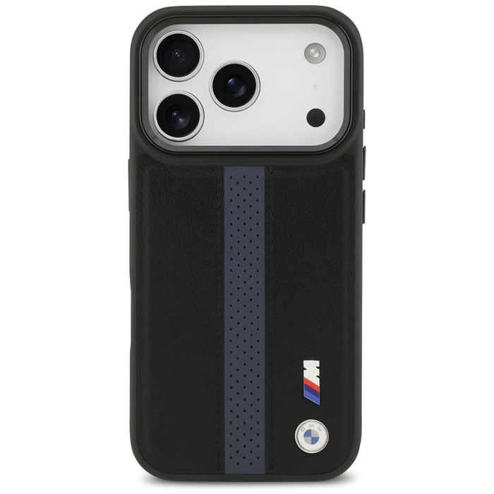 Etui BMW M Perforated Stripe Logo        MagSafe do iPhone 17 Pro niebieski