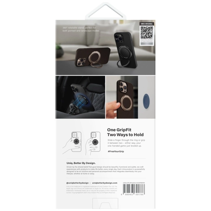 Etui UNIQ Keva Air do iPhone 16 Pro Max  Magclick Charging GripFit brązowy