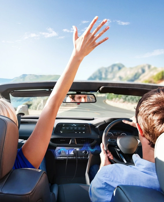 Samochodowy bezprzewodowy odbiornik Joyroom JR-CB7 - szary