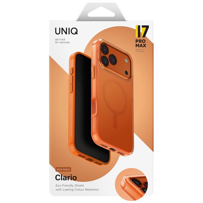 Etui UNIQ Clario do iPhone 17 Pro Max    Magclick Charging pomarańczowy