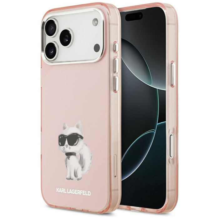Etui Karl Lagerfeld IML Aquarelle        Choupette & Logo MagSafe do iPhone 17 Pro Max różowy
