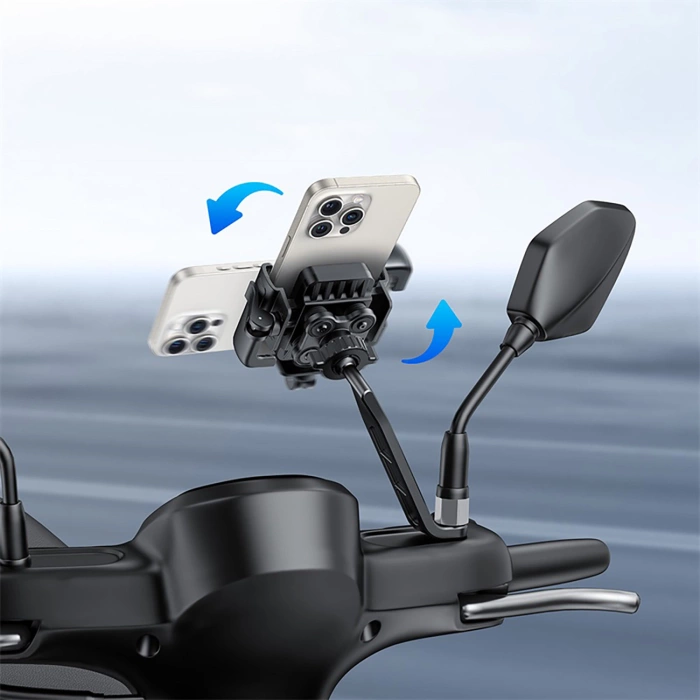 Baseus uchwyt rowerowy GoTrip Series Bike Phone Mount Rearview Mirror Version Cluster czarny