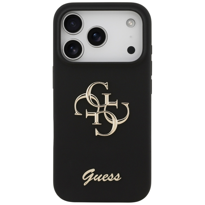 Etui Guess Silicone Big 4G Script do     iPhone 17 Pro czarny