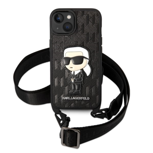 Etui Karl Lagerfeld iPhone 14 Plus 6,7" czarny/black hardcase Monogram Ikonik Patch
