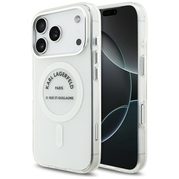 Etui Karl Lagerfeld IML Karl RSG Logo    MagSafe do iPhone 17 Pro przezroczysty
