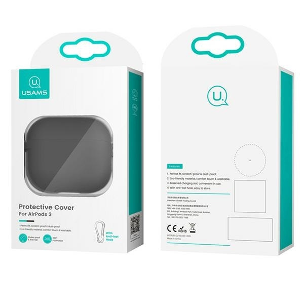 Etui USAMS Apple AirPods 3 Ochronne Silicone Czarny Case