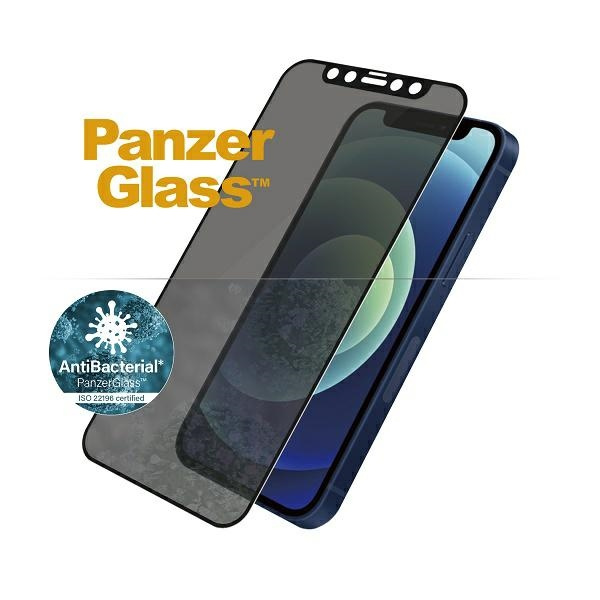 PanzerGlass E2E Super+ iPhone 12 Mini Case Friendly AntiBacterial Microfracture Privacy czarny/black