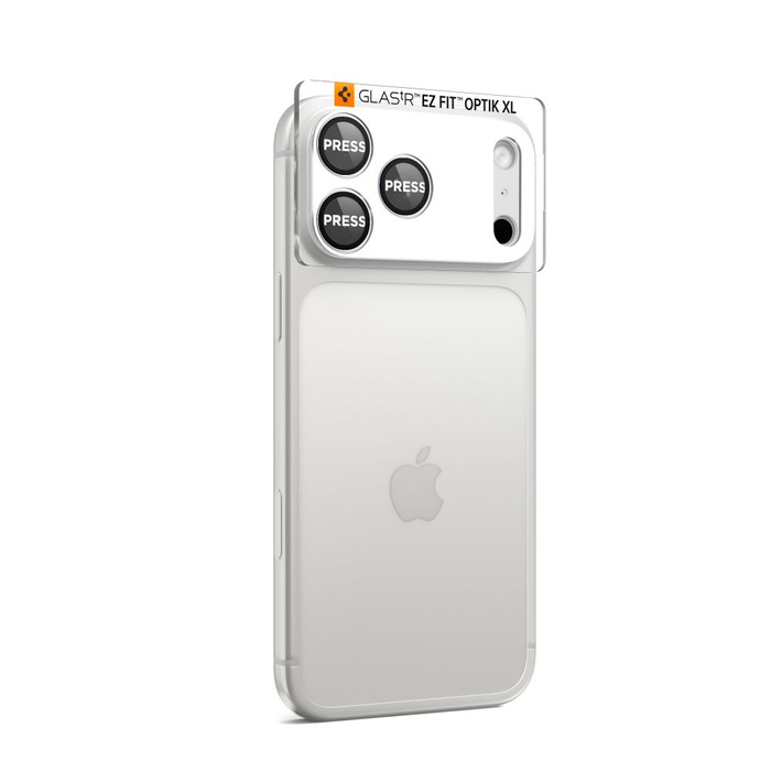 OSŁONA APARATU SPIGEN IPHONE 17 PRO OPTIK PRO XL GLAS.TR ”EZ FIT” CAMERA PROTECTOR SILVER