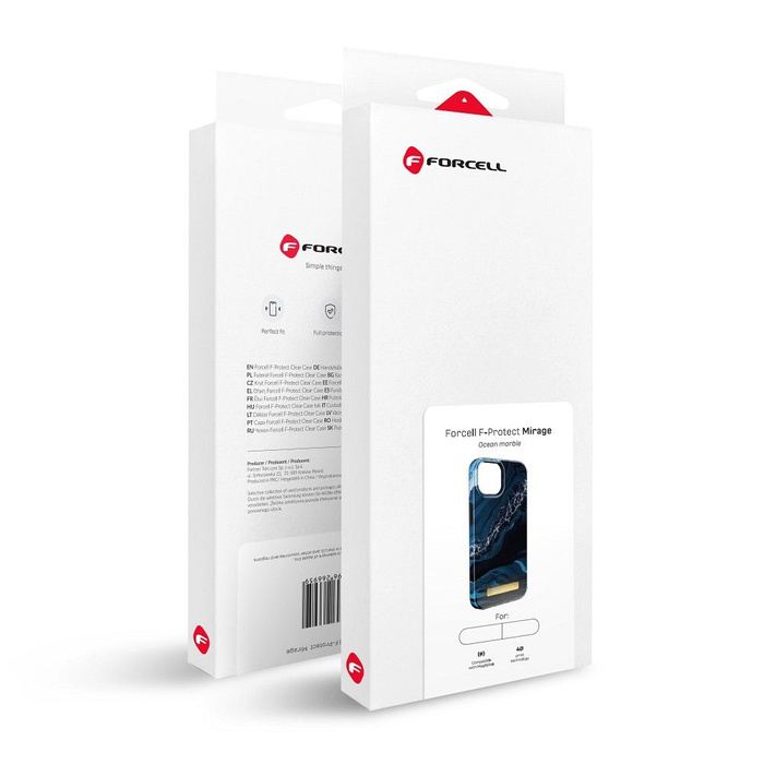 FORCELL F-PROTECT Mirage futerał kompatybilny z MagSafe do IPHONE 14 Plus ocean marble