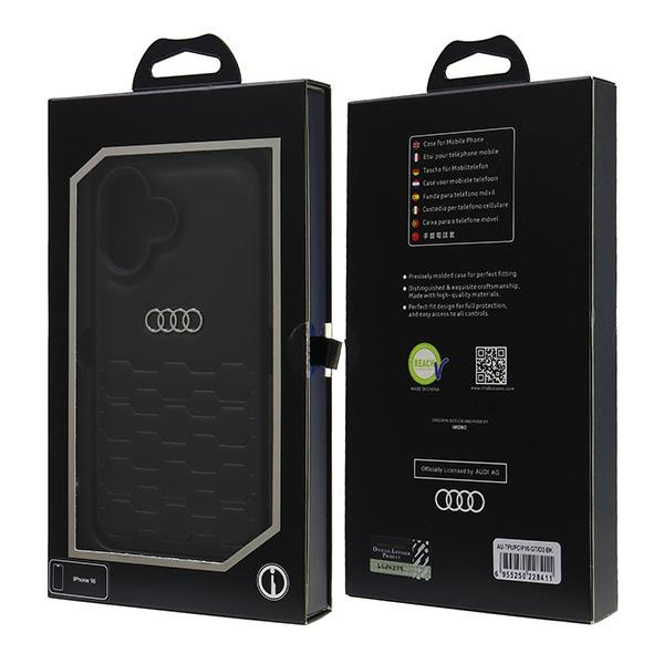 Audi Synthetic Leather iPhone 16 6.1"czarny/black hardcase AU-TPUPCIP16-GT/D2-BK
