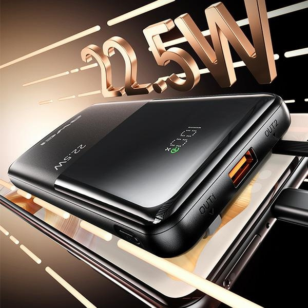 AWEI PowerBank P76K 10000mAh 22.5W czarny/black Digital Display
