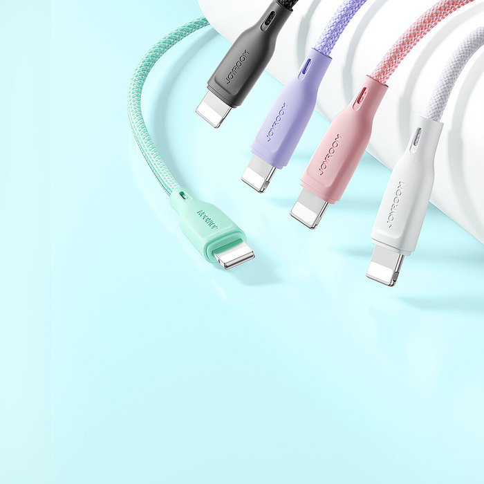 Kabel Joyroom Multi-Color Series SA34-CC3 USB-C / USB-C 60W szybki transfer 1m - fioletowy