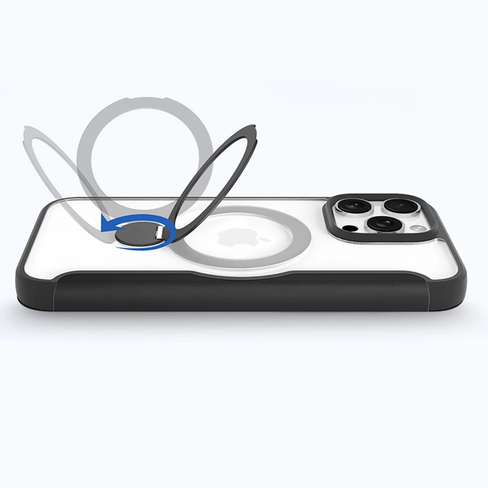 Etui Dux Ducis Skin X Pro na iPhone 16 Pro z MagSafe, klapką i podstawką - czarne