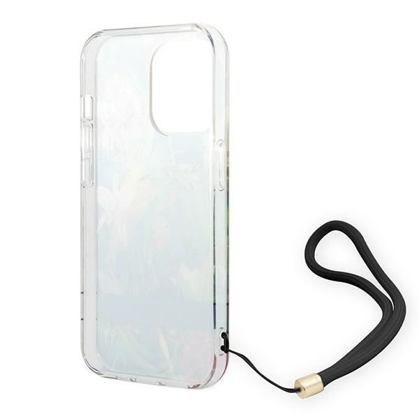 Etui GUESS Apple iPhone 14 Pro Flower Strap Niebieski Hardcase