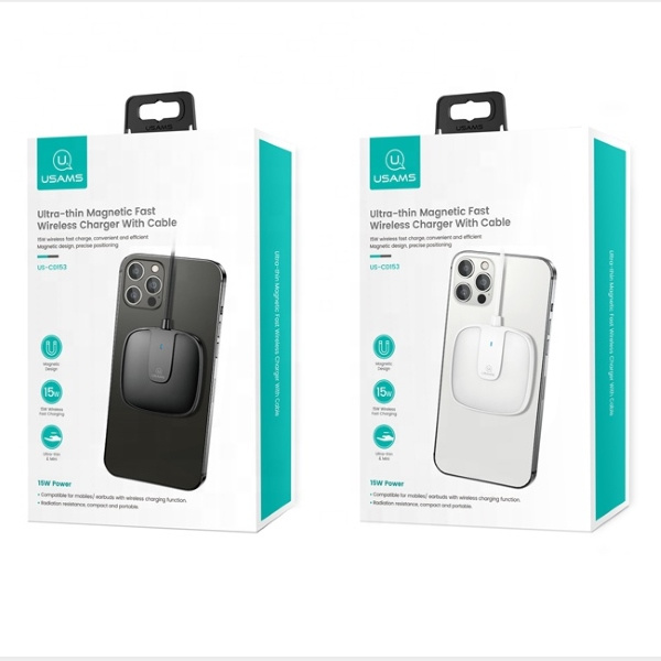 Ładowarka Indukcyjna USAMS Apple iPhone 12 Series Magnetic 15W US-CD153 CD153DZ02 Biały