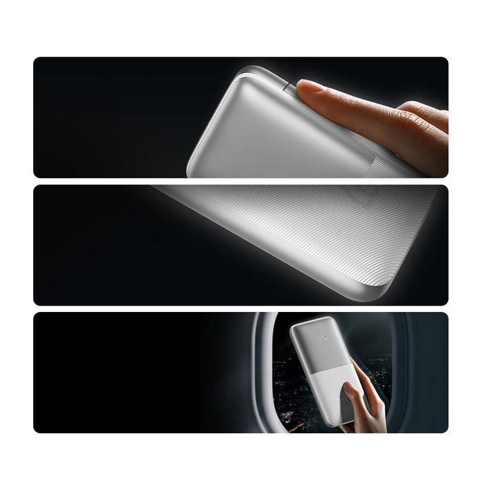 Baseus Bipow Pro powerbank 10000mAh 22.5W + kabel USB 3A 0.3m biały (PPBD040002)