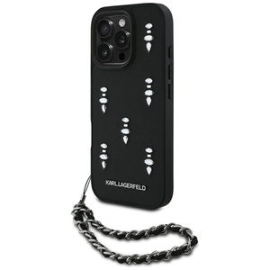 Etui Karl Lagerfeld Saffiano Crystals w/Chain do iPhone 16 Pro Max czarny