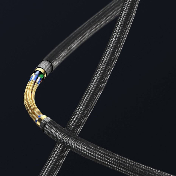 Baseus kabel HDMI 2.1 8K 60 Hz 48 Gbps / 4K 120 Hz / 2K 144 Hz 3D eARC QMS Dynamic HDR VRR ALLM 3m czarny (CAKGQ-L01)